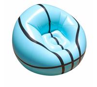 Pouf Gonflable Résistant à l'eau, Fauteuil Gonflable Adulte en PVC, Ballon À Rayures Bleu Clair, Pompe Manuelle, Poids Net 820 G, Bleu Clair À Rayures Noires