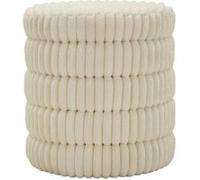 Pouf en Tissu Côtelé "Goteborg Levels" 46cm Blanc
