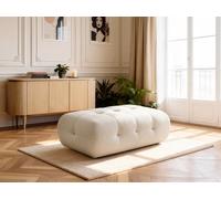 Pouf grand LAURA tissu chiné beige BOBOCHIC Beige