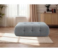 Pouf grand LAURA tissu chiné gris clair BOBOCHIC Gris clair