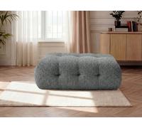 Pouf grand LAURA tissu chiné gris foncé BOBOCHIC Gris foncé