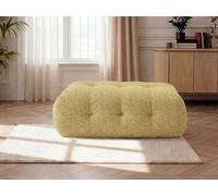 Pouf grand LAURA tissu chiné jaune BOBOCHIC Jaune