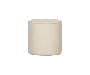 Pouf haut en tissu bou rème Sara