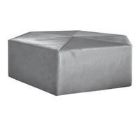 AltoBuy Alessia - Pouf Hexagonal 75cm Velours Côtelé Gris Foncé