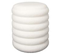 Home Deco Factory - Pouf Rangement HD7623 Freya Bouclette 37x43,5x37 cm Blanc
