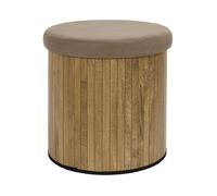 Pouf - HOME DECO FACTORY - Jules - Pliable - Côtelé - Marron