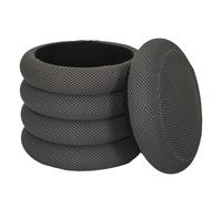 Home Deco Factory – Pouf Atome HD0428 Rangement 2-en-1 37x42x37 cm Gris foncé