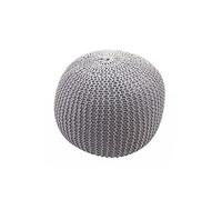 Pouf Hwc-E16, Tabouret De Tricotage, Aspect De Tricotage À Grosses Mailles 40x50cm Gris Multicolore
