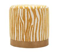 Pouf Imprimé Zèbre ""Savana"" 40cm Jaune