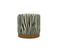 Pouf Imprimé Zèbre ""Savana"" 40cm Vert