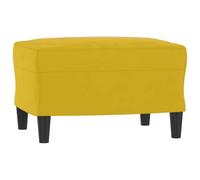 Pouf Jaune Velours 60x50x41 cm Repose-Pieds Moderne Contreplaqué | Tabouret velours jaune, repose-pieds confortable, siège d'appoint stable, design compact pour salon, montage facile avec