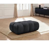 Pouf JAYA tissu chenille noir BOBOCHIC Noir