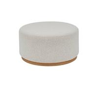 Pouf Large rembourée en tissu bouclette crème - Longueur 81 x Profondeur 81 x Hauteur 41,5 cm - -