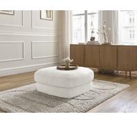 Pouf LEONORE tissu texturé blanc BOBOCHIC Blanc