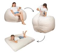 Pouf lit convertible 2en1 - Bananair - Blanc cassé Fabriqué en France