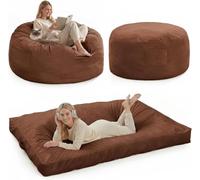 Pouf Lit Convertible En Velours Côtelé, Transformable En Matelas d’Appoint Ultra Confortable, Salon Utilisable, Canapé Rempli De Mousse, Fauteuil Lounge, Chauffeuse Gaming En Futon Matelas De Sol
