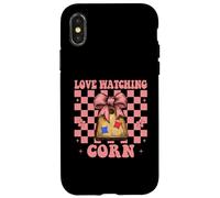 Pouf Love Watching Corn Cornhole Player pour Fille et Maman Coque pour iPhone X/XS
