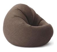 Pouf Lumaland - Intérieur/Extérieur - Garnissage 320 L - 90 x 50 cm - Texture lin marron