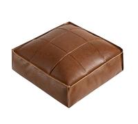 Pouf marocain ottoman, pouf carré en similicuir synthétique, coussin de sol pour canapé, siège de sol confortable, accessoire de décoration d'intérieur élégant