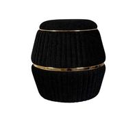 Pouf Matelassé Design "Doric" 53cm Noir & Or