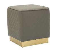 Pouf Matelassé "Sharon" 38cm Gris & Or