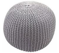 Pouf Hwc-E16, Tabouret De Tricotage, Aspect De Tricotage À Grosses Mailles 40x50cm Gris Multicolore