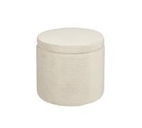 Pouf Mica Decorations Pouffe Blanc cassé Bois H40.5xl42xL42cm