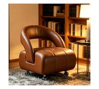 Pouf Mobile rembourré avec Dossier | Design polyvalent, roulettes pivotantes silencieuses, pieds en antidérapants, confortable salons(Brown)