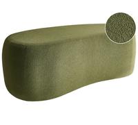 Pouf Moderne en Bouclé Rembourré avec Motif Uni Vert Bayard