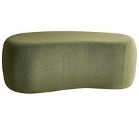 Pouf Moderne en Bouclé Rembourré avec Motif Uni Vert Bayard