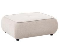Pouf Moderne en Bouclé Rembourré Ottoman Carré Meuble de Salon Beige Salla