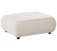 Pouf Moderne en Bouclé Rembourré Ottoman Carré Meuble de Salon Blanc Cassé Salla