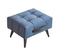 Pouf moderne en similicuir avec poignée - Repose-pieds rectangulaire rembourré pour salon, entrée - Solution élégante et portable
