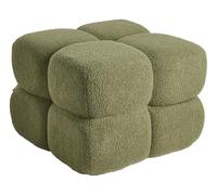 Pouf Moderne en Tissu Bou orme Carrée 60 x 60 cm Accessoire Salon Chambre Vert Caliente