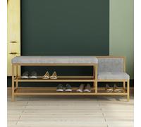 Pouf moderne en velours avec cadre en métal - Grand pouf de rangement polyvalent pour le salon et la chambre à coucher - Design noir élégant - 100 x 35 cm