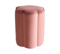 Pouf Moderne en Velours Rond 39 x 34 x 45 cm Meuble de Chambre Salon Rose Tappen