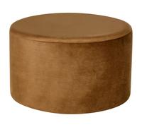 Pouf Moderne Glam en Velours Rond Accessoire Meuble Salon Chambre Marron Doré Mi