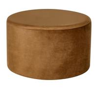 Pouf Moderne Glam en Velours Rond Accessoire Meuble Salon Chambre Marron Doré Millen
