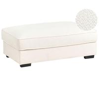 Pouf Moderne Minimaliste en Bouclé Ottoman Carré Rembourré Blanc Cassé Renders