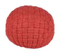 Pouf Moderne Multifonctionnel Tressé Rouge pour Salon Repose-Pied Hopa
