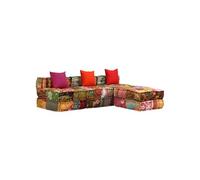 Pouf modulable 3 places tissu patchwork244983