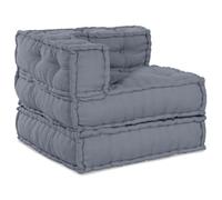 Pouf modulable gris 70x70x54 en tissu Gris G