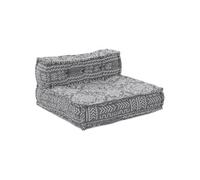 Pouf modulable gris clair en tissu 70 x 70 x 54 cm - assise mousse et coton, livré monté