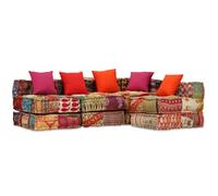 Pouf modulaire 4 places - vidaXL - Patchwork - Multicolore - Tissu