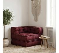 vidaXL Pouf modulaire patchwork en tissu – Chaise longue/canapé convertible pour maison