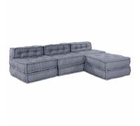 vidaXL Pouf modulaire patchwork en tissu – Chaise longue/canapé convertible pour maison
