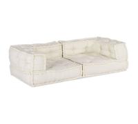 Pouf modulaire - vidaXL - 140x70x36 cm - Crème - Convertible - Tissu coton - Rembourrage mousse - Modulaire