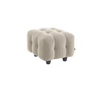 Pouf module pour canapé repose-pieds pour canapé 2 places en bouclette texturée beige L 69 x P 59 x H 48cm - Leon