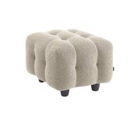 sweeek - Pouf. Module pour canapé. Repose-Pieds pour canapé 2 Places en Bouclette texturée Beige L 69 x P 59 x H 48cm - Leon