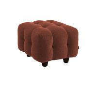 Pouf. module pour canapé. repose-pieds pour canapé 2 places en bouclette texturée terracotta L 69 x P 59 x H 48cm - Leon